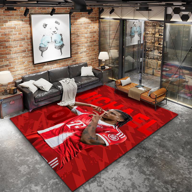 Football Player Name Print Carpet Rug For Living Room Bedroom Home Sofa Decoration Kids Play Nonslip Floor Mat