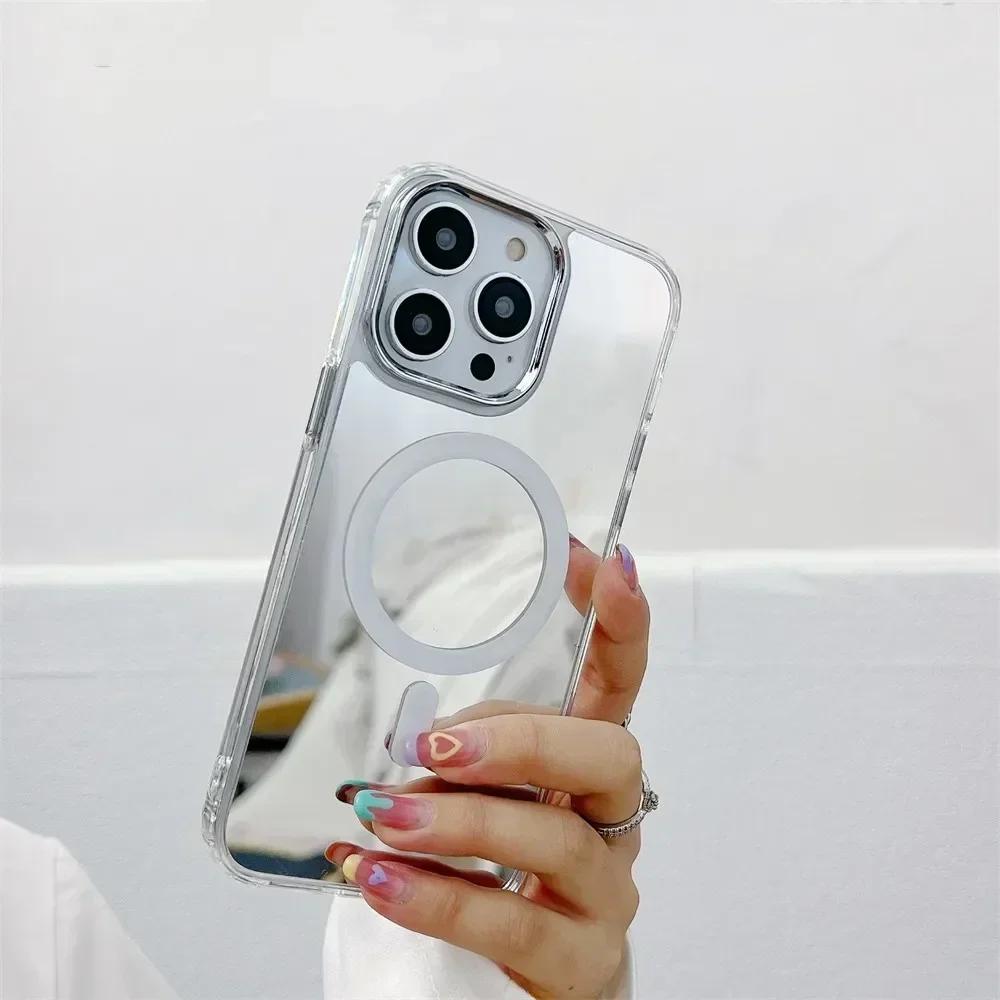 Make Up Mirror Magnetic for Magsafe Case For iPhone 13 14 16 17 Pro Max 17 Air 12 Pro 11 15 Plus Thin Wireless Charging Cover
