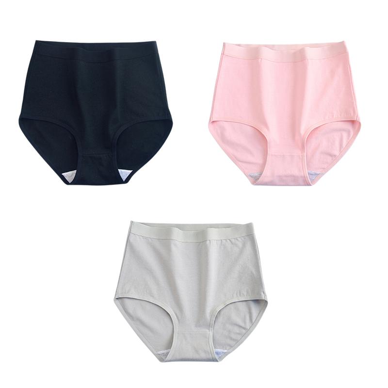 

YUOOLAR, 3 шт./лот, M-XXXL, хлопковые трусики больших размеров для женщин, дышащие трусы с высокой талией, удобное однотонное нижнее белье, мягкие трусы XL