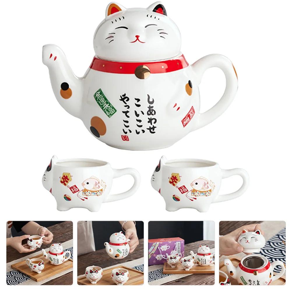 China Cups Made Vintage Infuser Tea Japanese Style Teapot Cat
