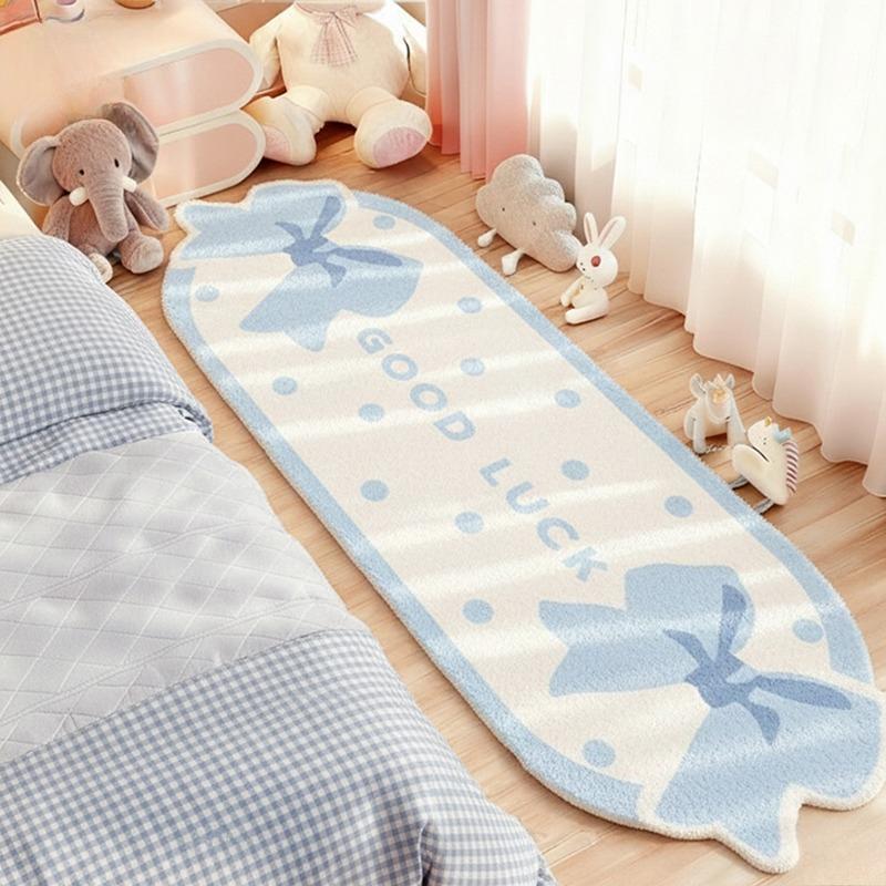 Modern Style Bedroom Decor Plush Carpet Cute Pink Carpets for Living Room Fluffy Soft Bedside Floor Mat Thick Bow Tie Lounge Rug