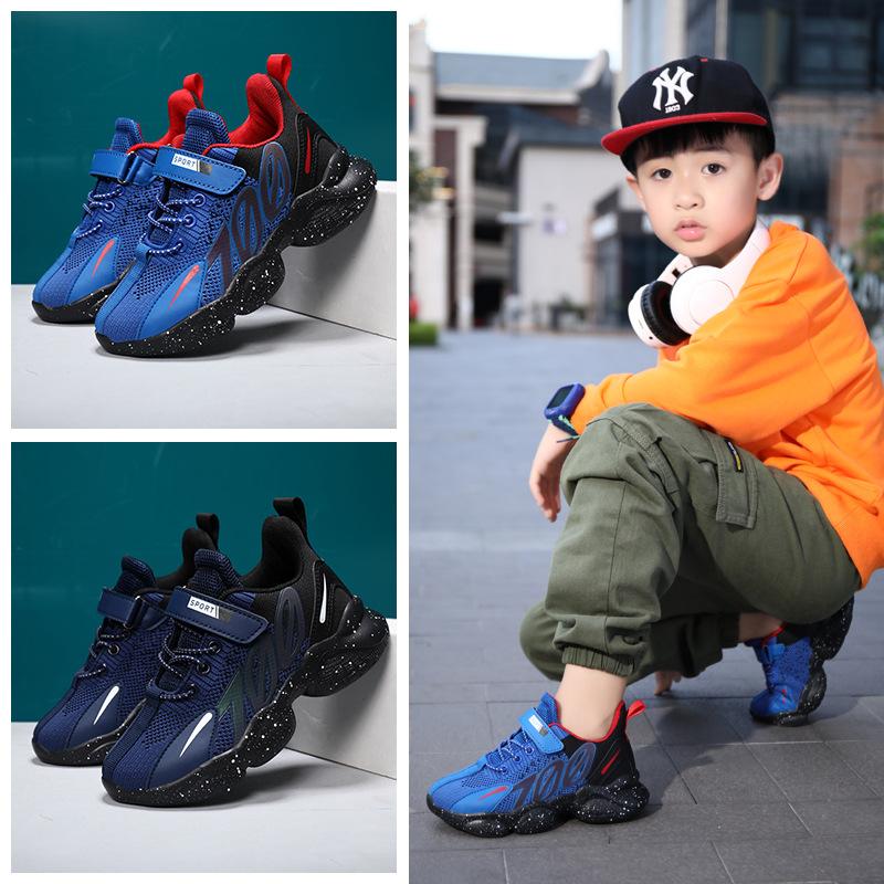 2025 Boys Shoes Mesh Sneakers Boys Middle and Older Children Elementary School Children Breathable and Lightweight Running Shoes Spring and Autumn
