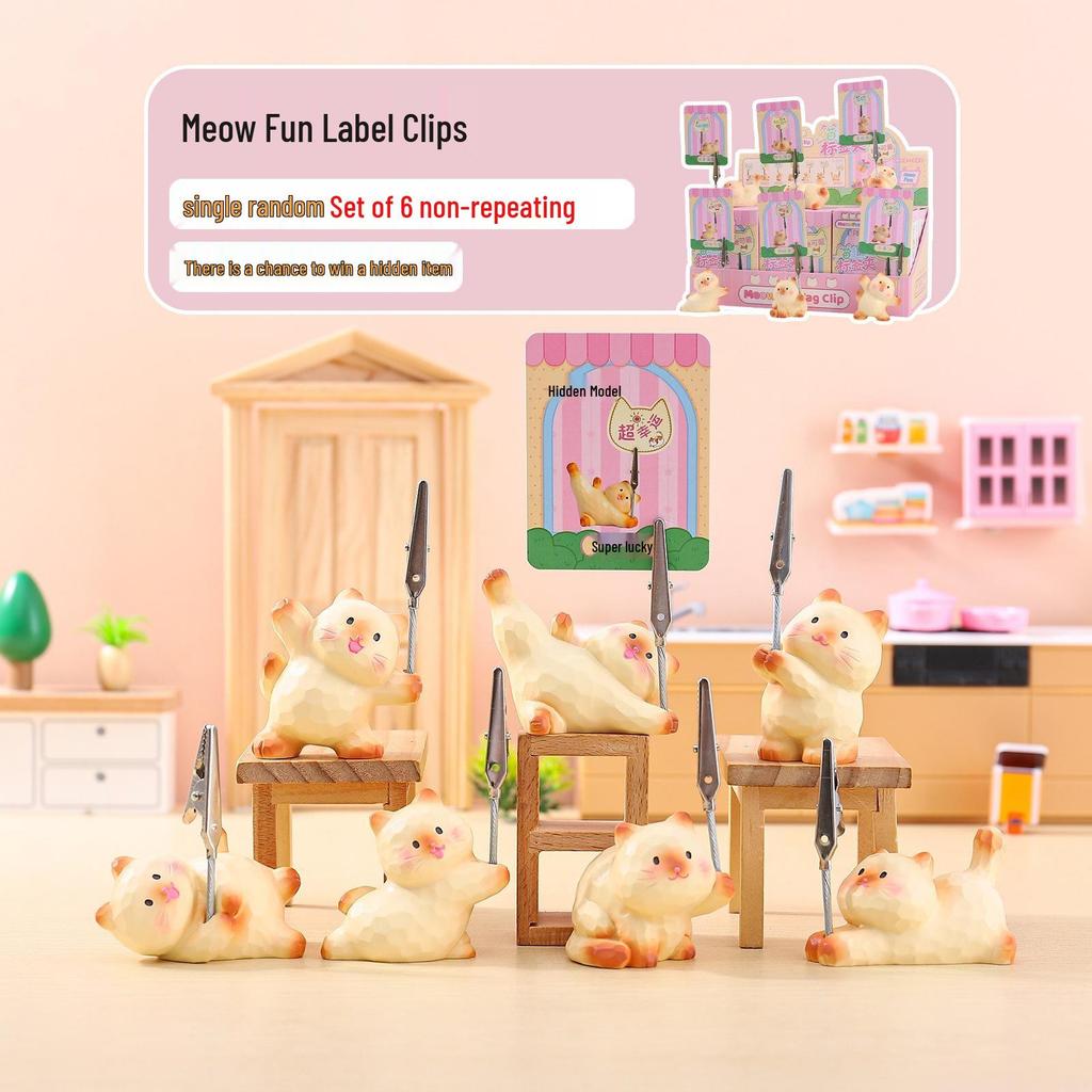 Whimsical Meow Collection Blind Box: Healing Kitten Resin Figurine Gift for Friends, Classmates, and Dorm Decor