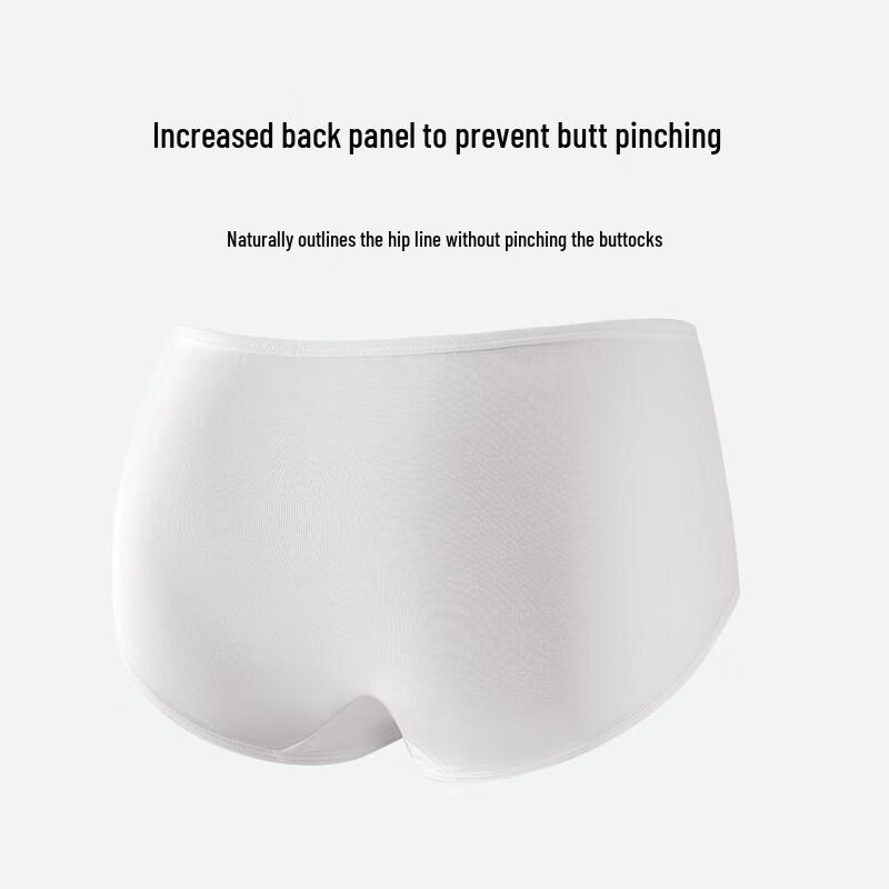 Palando Women's Class A 0-Dye Cotton Mid-Waist Briefs 4-Pack