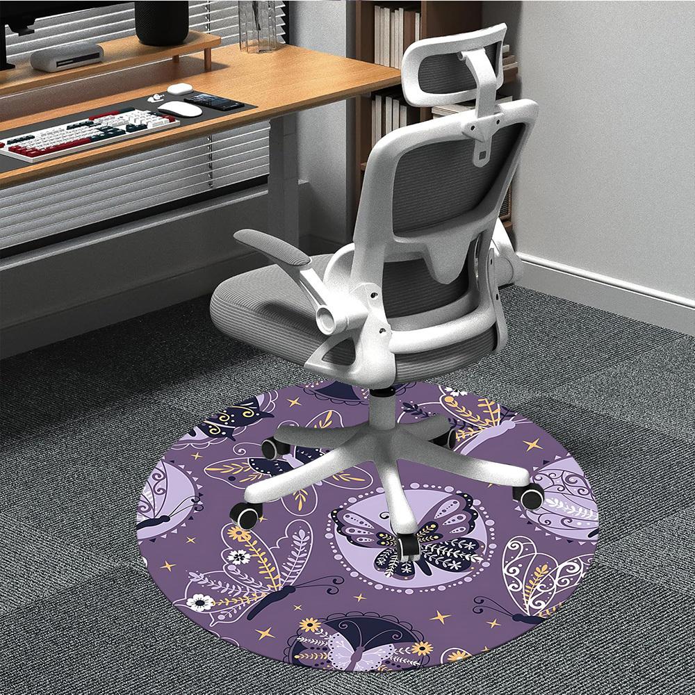 

1pc Butterfly Fabric Chair Carpet for Office Non-Slip, Rug for Office, Room, Good Gift for Family or Friends, yy251226192 80cm by 80cm