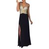 Party Sexy Fashionable Women Sleeveless Sequined Deep V Neck Long Skirt Dress