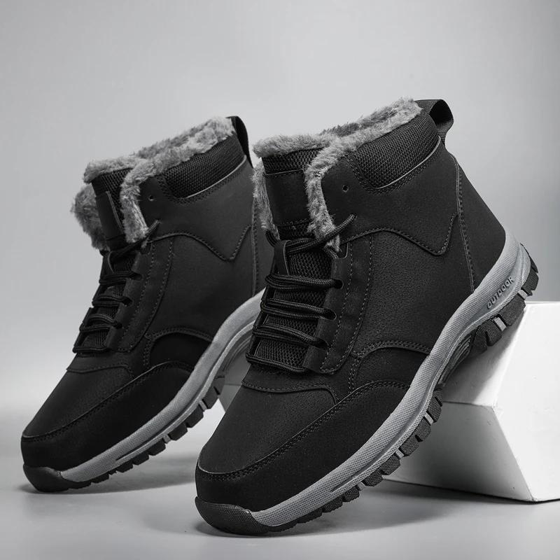 New Snow Boots Men Lace Up Mens Shoes Breathable Winter Boots For Men Casual Men Shoe Waterproof Ankle Boots Footwear Work Shoes