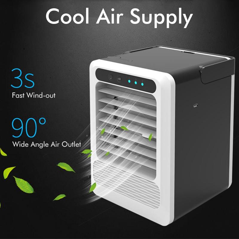 NEW USB Portable Air Conditioner Air Cooler Humidifier Purifier LED Light Personal Space Fan Mini Air Cooling Fan