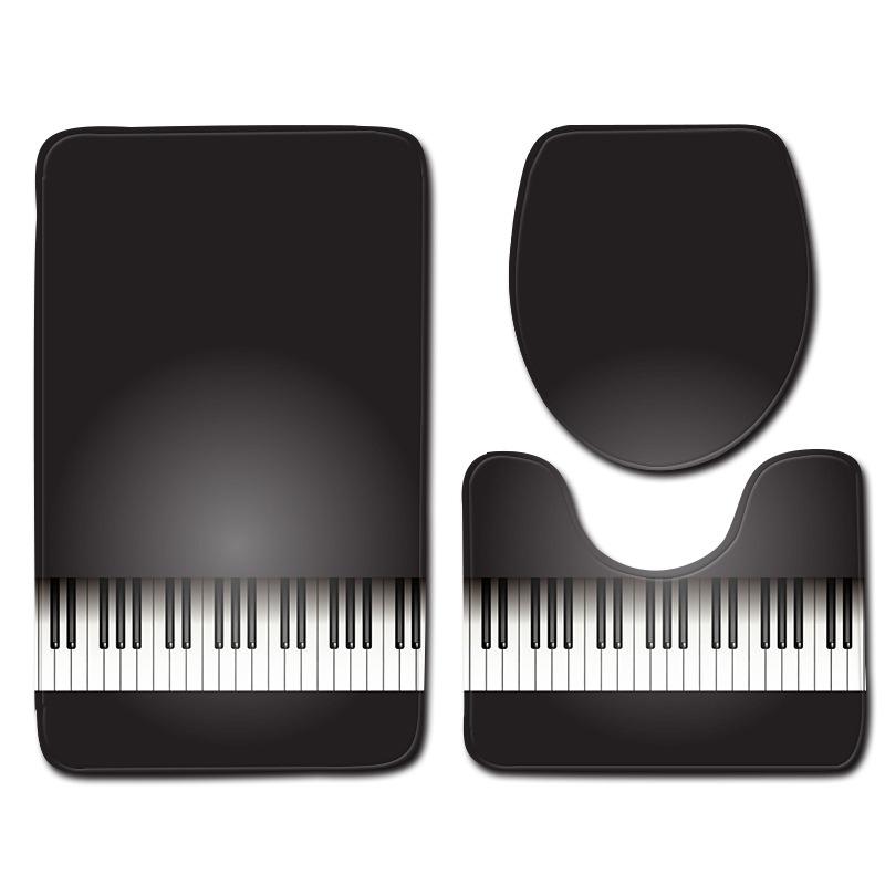 Literární Klavír Toaleta Třídílná Podložka na Podlahu Rohožka Koupelnový Koberec