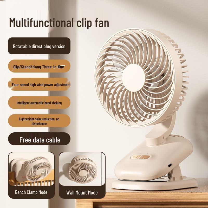 

Portable USB Rechargeable Desktop Fan with Clip - Long Battery Life, Oscillation, Ideal for Office and Student Use