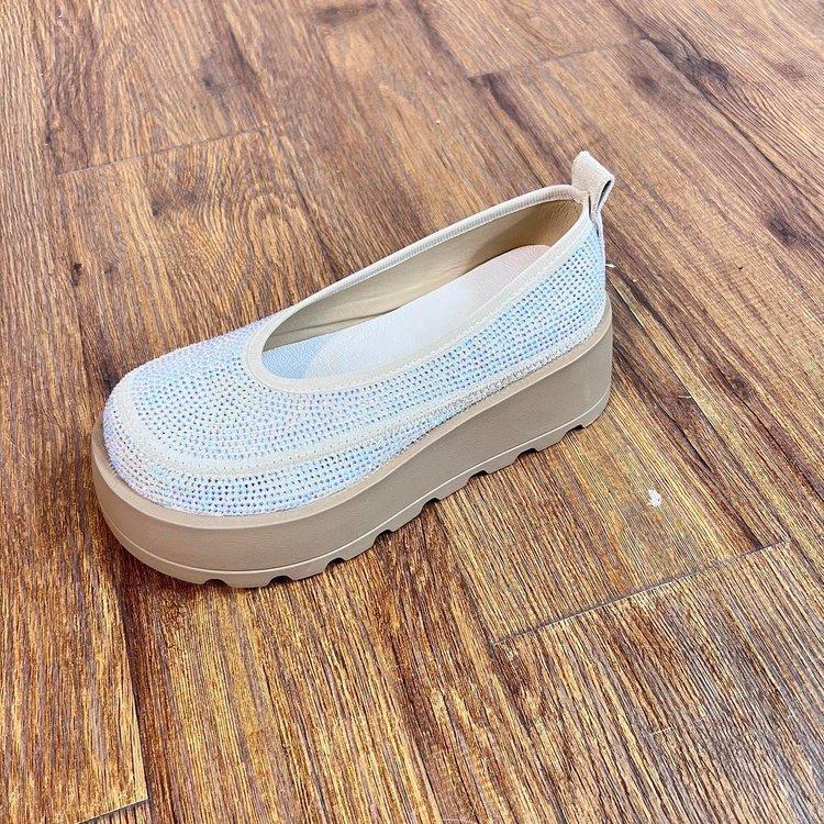 Retro Platform Loafers Women's 2025 Spring New One-pedal Lazy Outer Wear Versatile Small Height-increasing Single Shoes