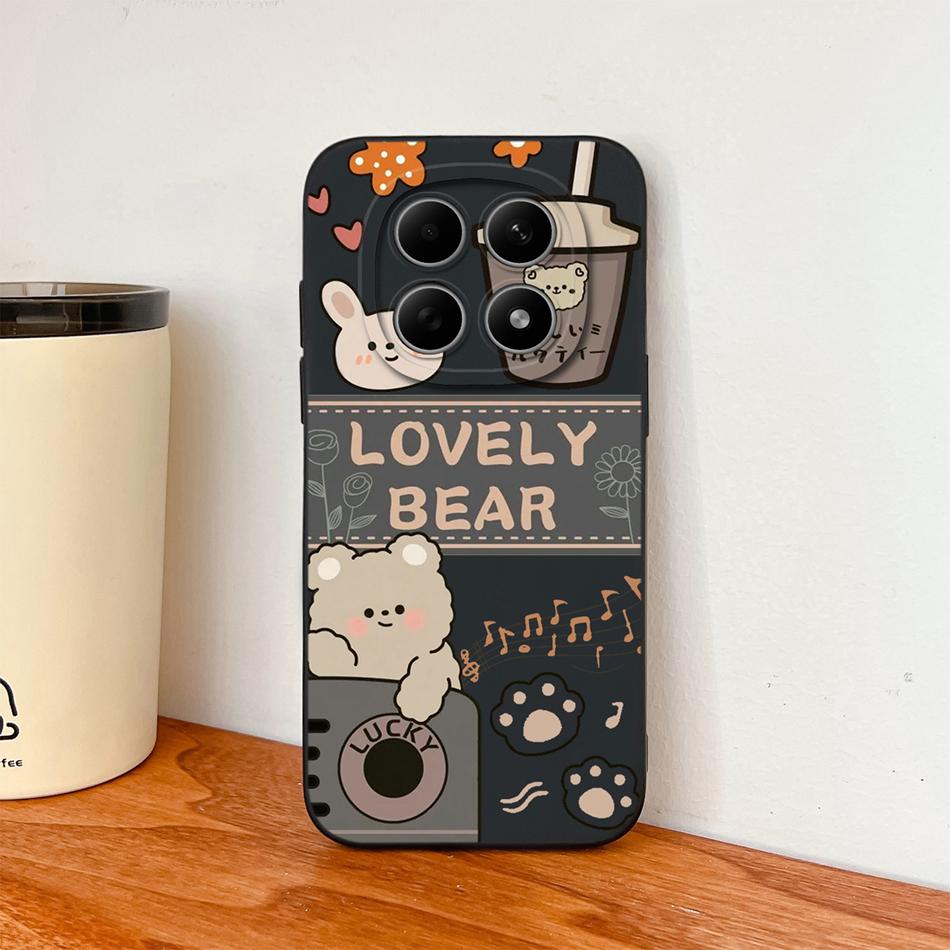 Cartoon Dinosaur Case For Poco M8 Pro 5G Back Cover For Poco M 8 Camera Lens Protection Soft Liquid Silicone Phone Protectors