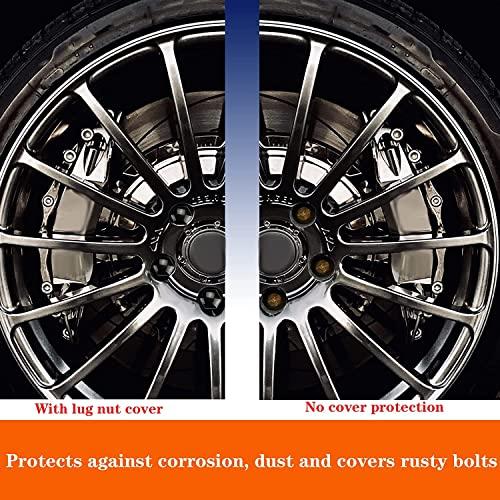 Kiligen 22pcs Automotive Short Nuts Lightweight Wheel Nuts Wheel Dress Up Set Nut Covers Black Fits Bolts and Nuts (Inner Diameter 19mm)