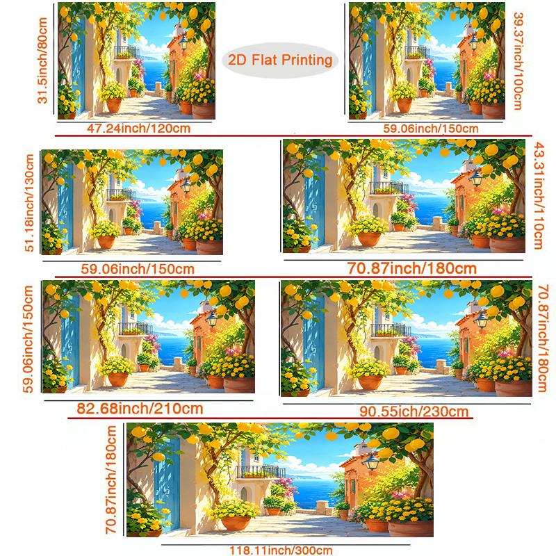 1Pcs Lemon Sunshine Alley Decoration Background Winter Backdrop Decorations For Photo Studio Photo Booth Christmas Party