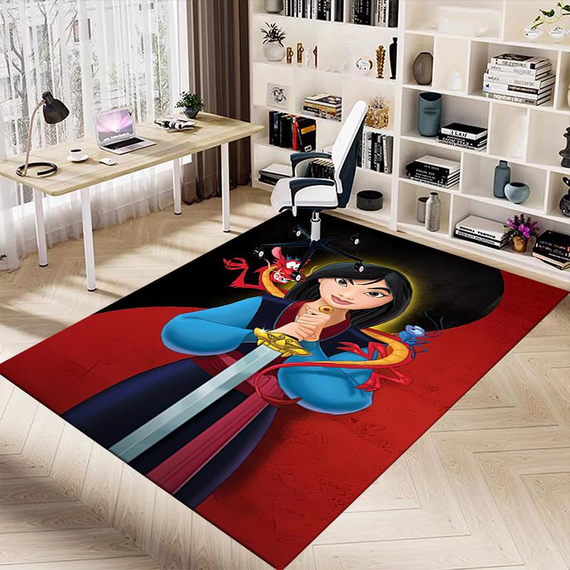 Princess Mulan'S Journey Carpet For Playroom Bedroom Living Room Sofa Home Decorkids Game Area Rug Nonslip Floor Mat