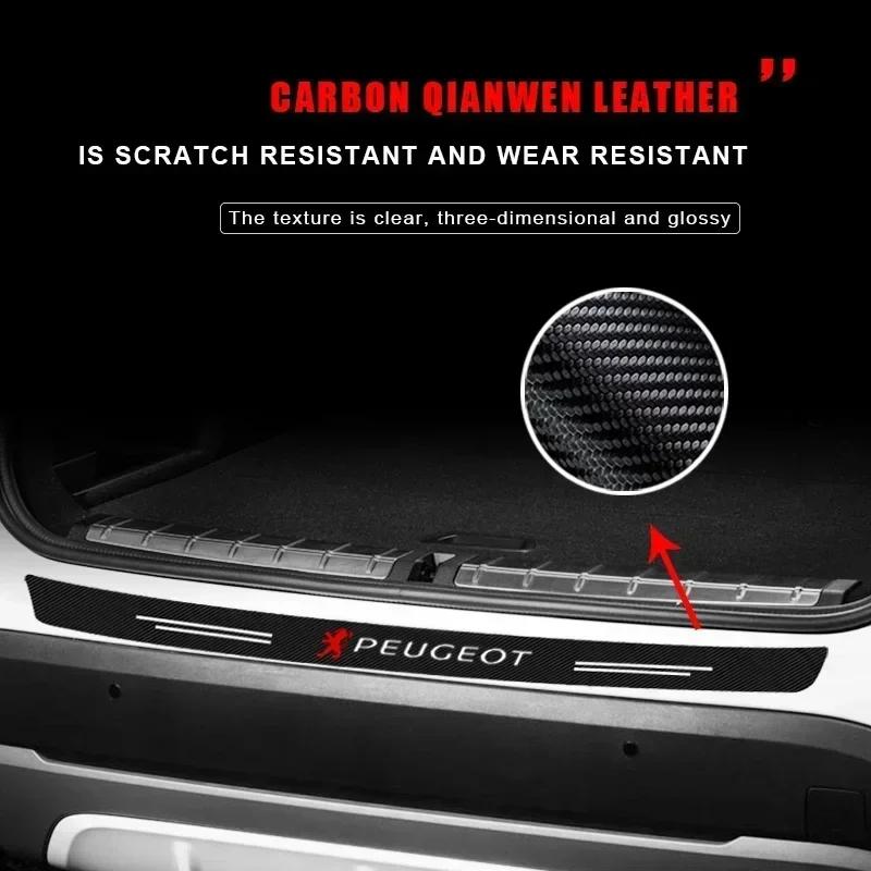 Car Sticker Carbon Fiber Car Rear Bumper Trunk Guard Protected Sticker For Peugeot 107 106 205 206 307 308 3008 207 208 407 508