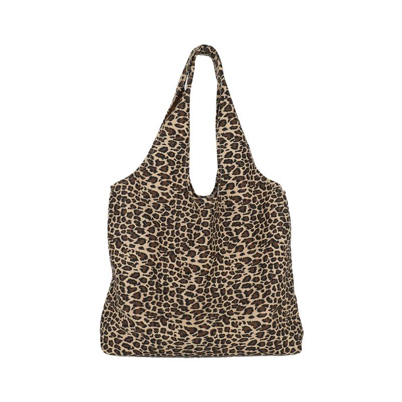 Leopard Print Tote Bag Women's Large Capacity Shoulder Bag Portable Underarm Bag