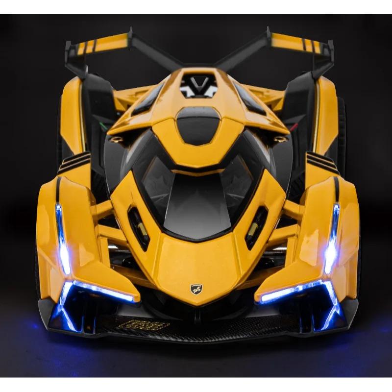 1/32 Lamborghini V12 Sportsbil Simulering Støpt Metalllegering Modellbil Lyd Lys Trekk Tilbake Samling Leketøy Gave A655