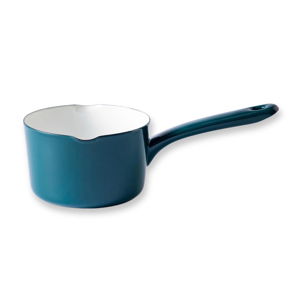 TakumiJAPAN Milk Pan 12cm Iron Green Enamel Gas Compatible Dishwasher Safe Water Boiler Small Stain Resistant Enamel Green 0.8L TKM-12M.G