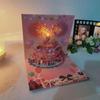 Fireworks Effect 3D Popup Greeting Card Blowable Led Candle Birthday Cake Postcards  Mom