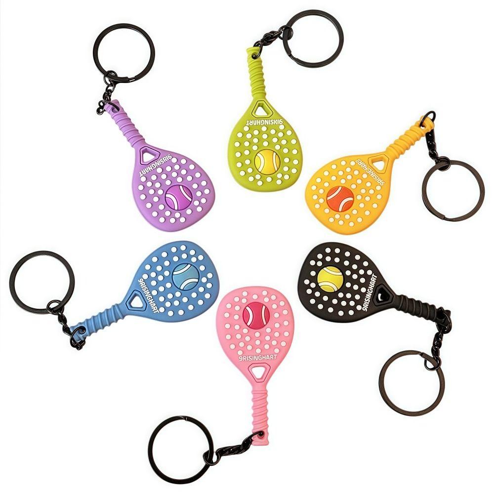 PVC Tennisracket Nyckelring Mjukt Gummiracketväska Hänge Kreativitet Sport Nyckelring Mode Gåvor