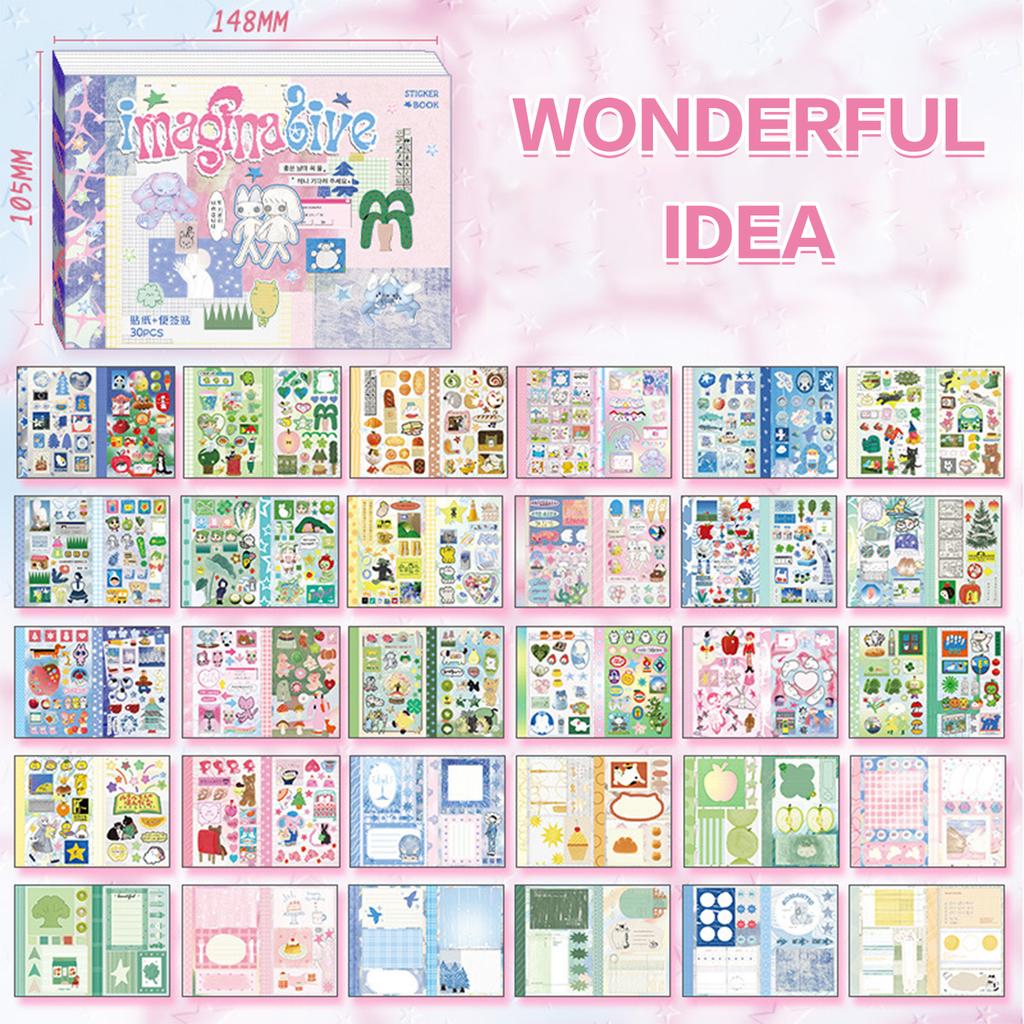 Cartoon Die-Cut Sticker Book Aesthetic Picture Anime Stuff Scrapbook Kit for Journal Diary Planner Album Phone Case