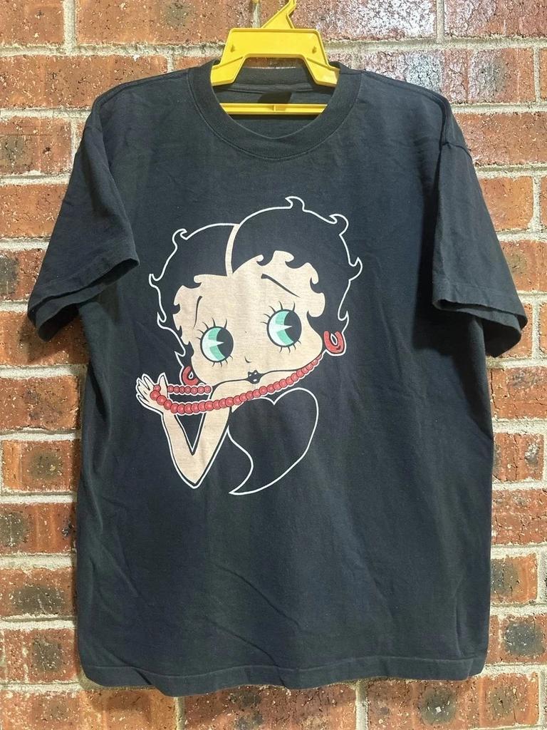 Vintage 90s Betty Boop Retro Style Black Unisex Tshirt Reprint S-5XL