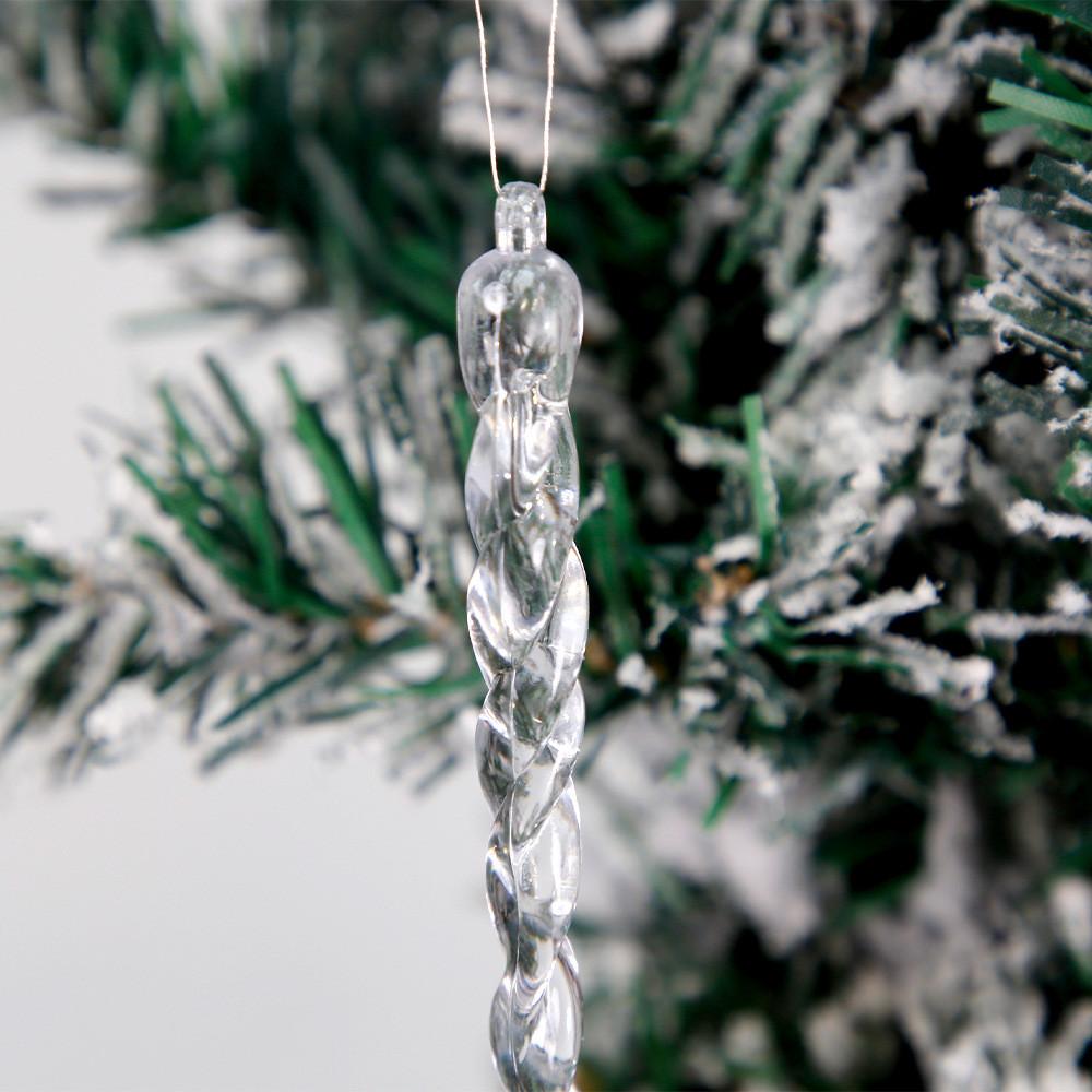Transparent Ornaments Icicle For Christmas Tree Festive Holiday Decorations Pack 12 Of