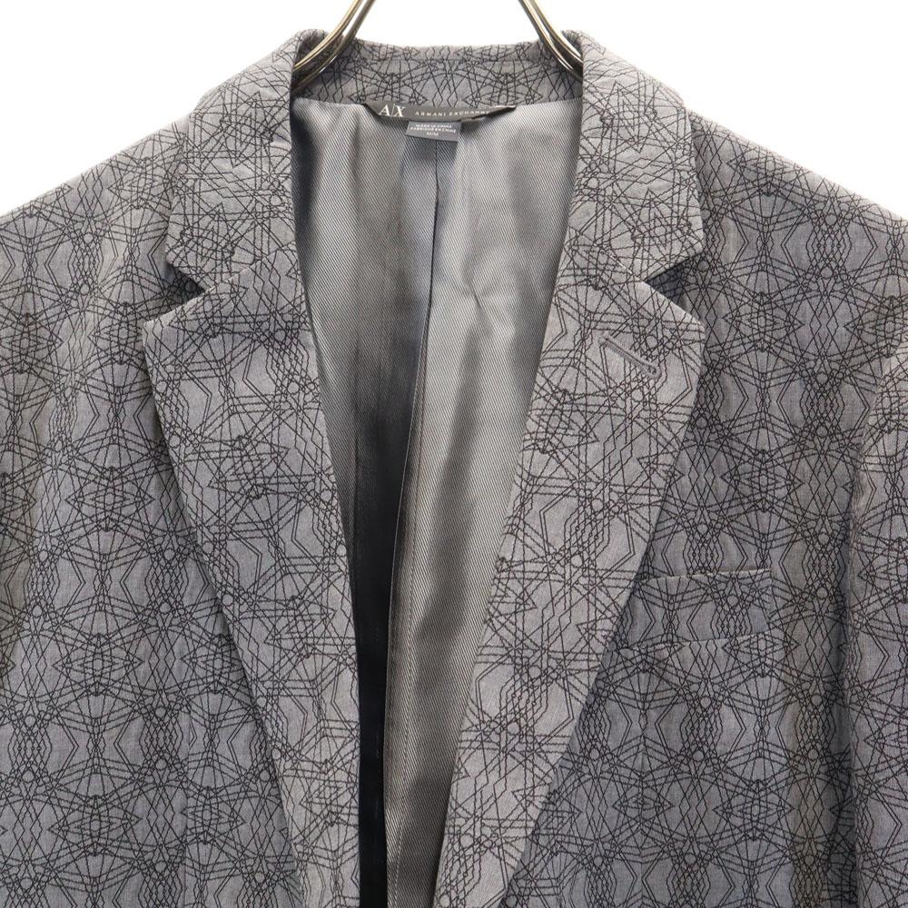 ARMANI EXCHANGE Geometric pattern tailored jacket M gray blazer Men's Used
