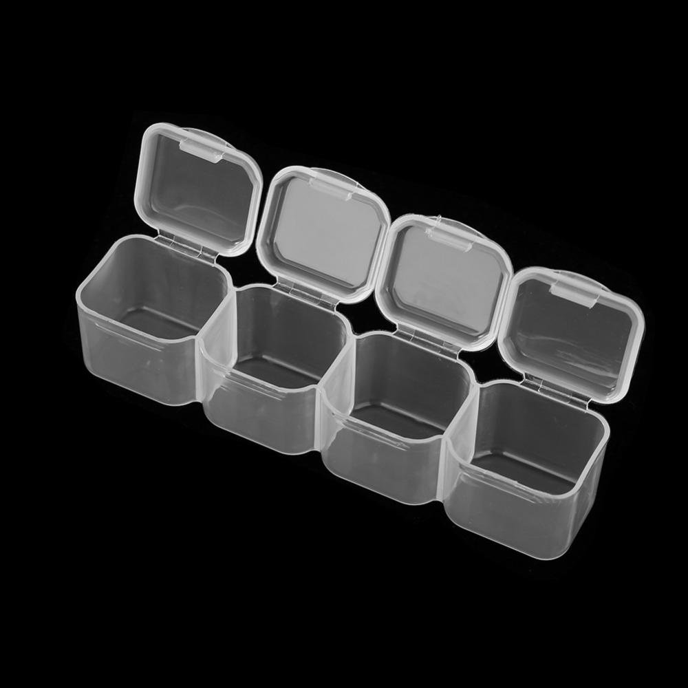 56 Slots Plastic Nail Art Organizer Detachable Grid Bead Storage Case Jewelry Container Household