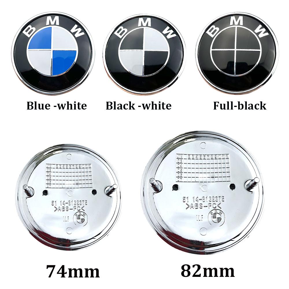 For BMW 5 Series E28 2pcs 74mm 82mm car Front Hood Rear Trunk Badge Emblem For BMW MIni E46 E90 E39 E60 E36 E30 E61 E91 E92 E87 F10 F20 F30 X3 X5