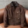 Genuine Lambskin Leather Jacket Men Vintage Distressed Short Slim Fit Bomber Coat Spring Autumn