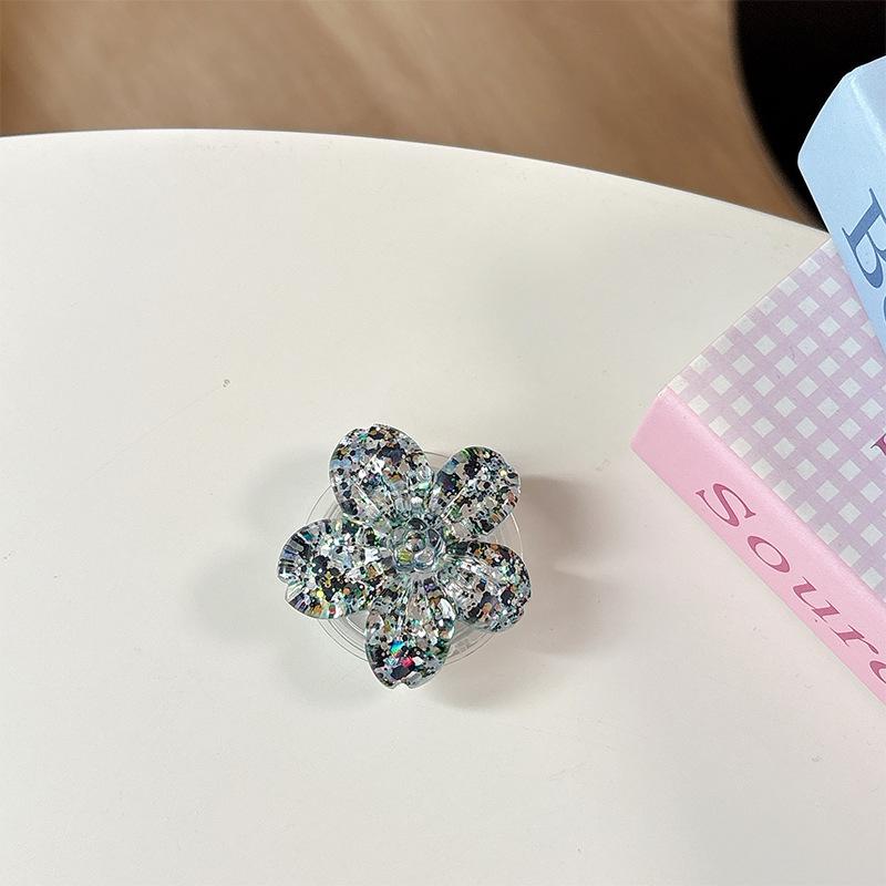 Colorful Sequin Flower Magnetic Phone Holder & Telescopic Stand