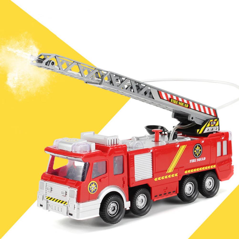 Mini Simulation Aerial Ladder Truck Model Vehicle Fire Fighting Car Kid Child ToyFire Fighting Car