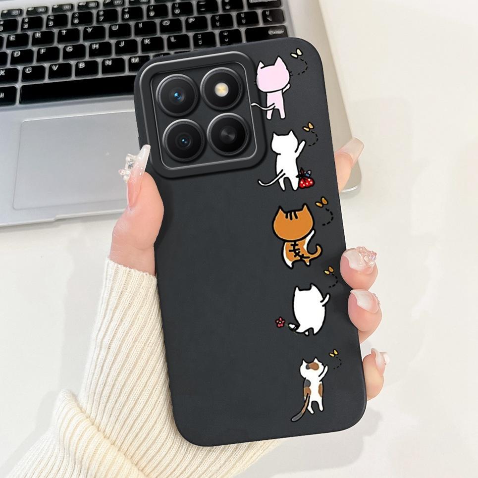 Soft Liquid Silicone Funda For Honor X8C Huawei X 8C Phone Shell For HonorX8C ABR-LX1 ABR-LX2 Astronaut Cartoon Case Back Cover