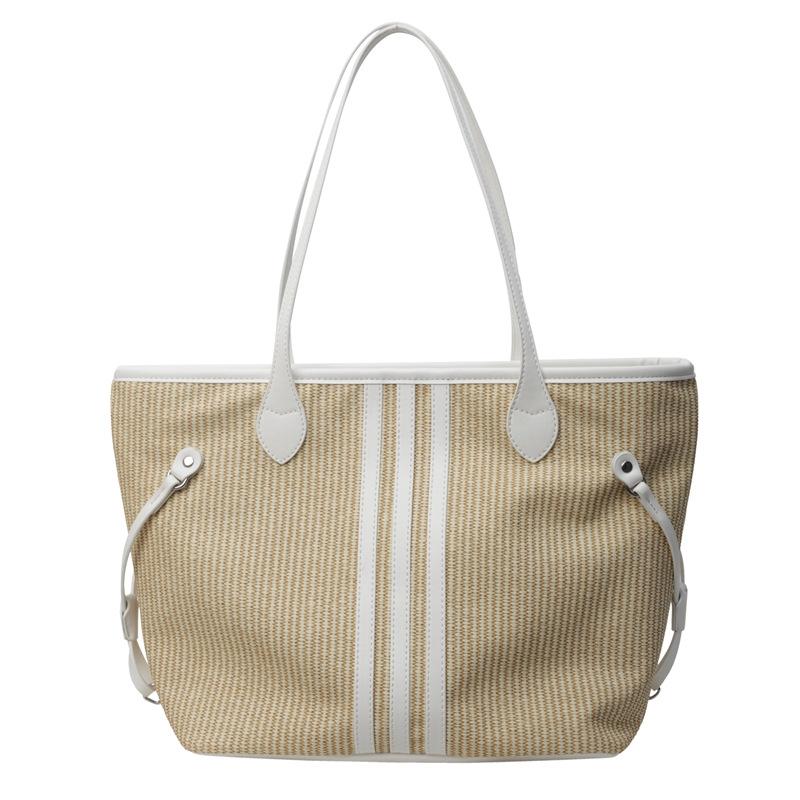 Casual Large-Capacity Bag Women'S Seaside Beach Vacation Straw Bag Fashion Commuter Shoulder Tote Bag