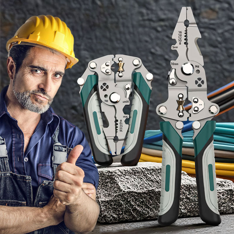 Multifunctional Foldable Wire Stripper And Cutter, Electrician Specific Wire Cutting Pliers Wire Stripping Crimping Pliers Tool