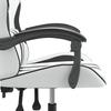 Vidaxl Swivel Gaming Chair, White-Black, Faux Leather