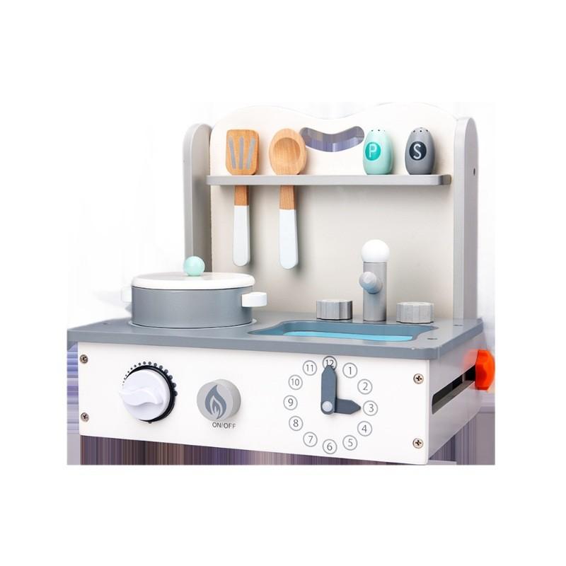 Wooden Pretend Play Kitchen Set For Kids With Childrens Cookware Gift For Toddlers