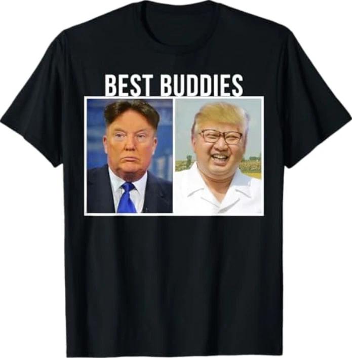 Best Buddies Face Swap Funny Donald Trump and Kim Jung Un T-Shirt S