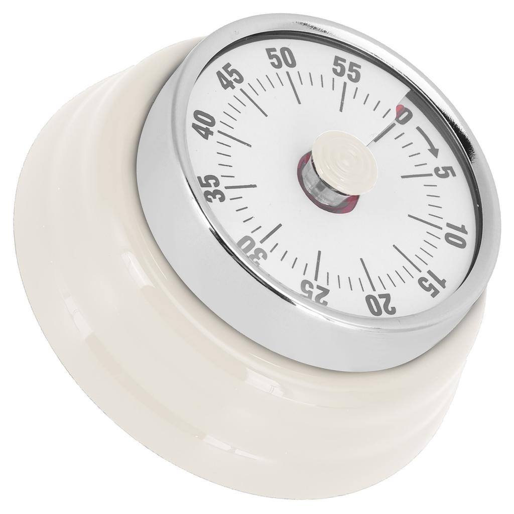 Magnetic Kitchen Timer Manual Mechanical Alarm Cooking Countdown Reminder for Time ManagementVisual Timer: White