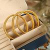Waterproof Stainless Steel Retro Elasticity Thick Metal Polish Bracelet 18K Gold Plated Trend Fashion Unisex Jewelry Men Women