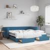 VidaXL Daybed with Trundle and Drawers Blue 100x200 Cm Velvet 3197825