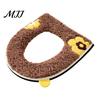 Easy Clean Commode Seat Cushion Soft Plush Toilet Cover, Cartoon Warmer Pad with Zipper Closure, Thickened Thick Fluffy Bathroom Decor for Winter,