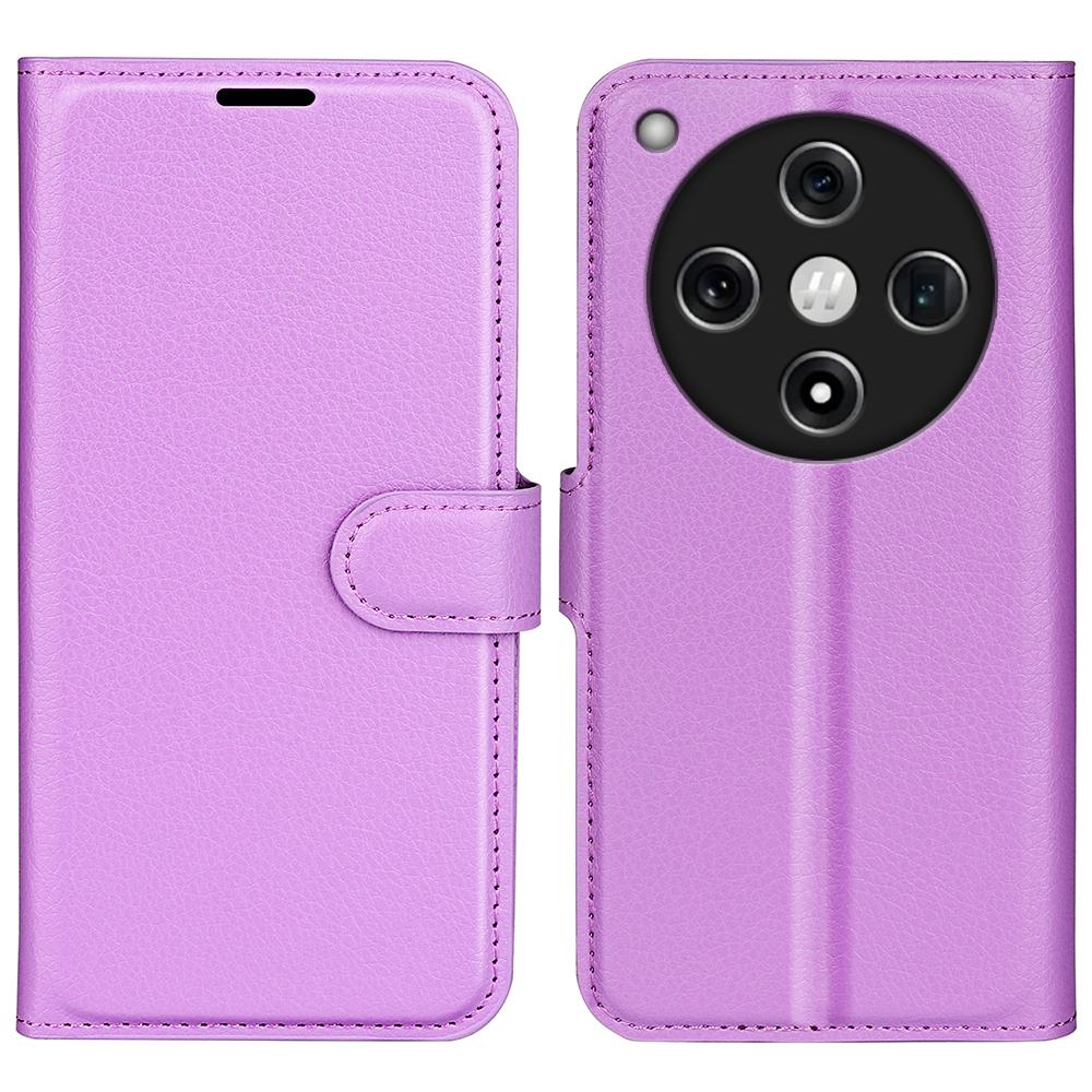 

For Oppo Find X8 5G Case Litchi Texture Shockproof Leather Wallet Phone Cover Purple