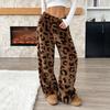 Wide Leg Women Pajama Pants Fuzzy Casual Plush Trousers Trendy Winter Home Pants  Everyday Outfits