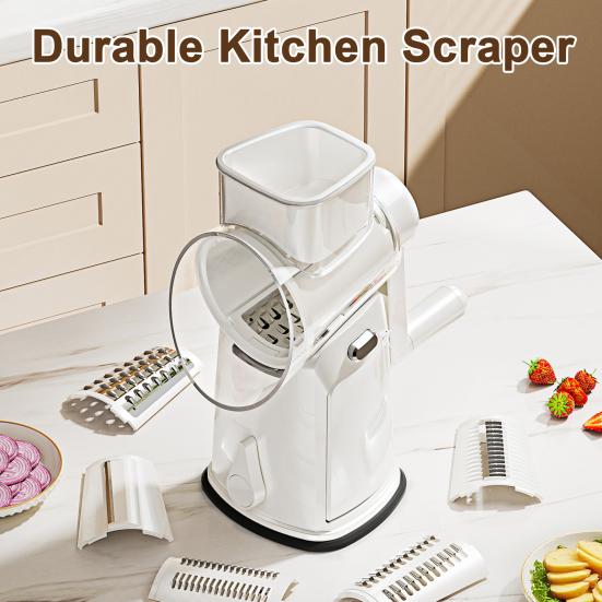 Ruční škrabka Nerezová škrabka s 6v1 čepelemi Design bez použití rukou Multifunkční kráječ zeleniny