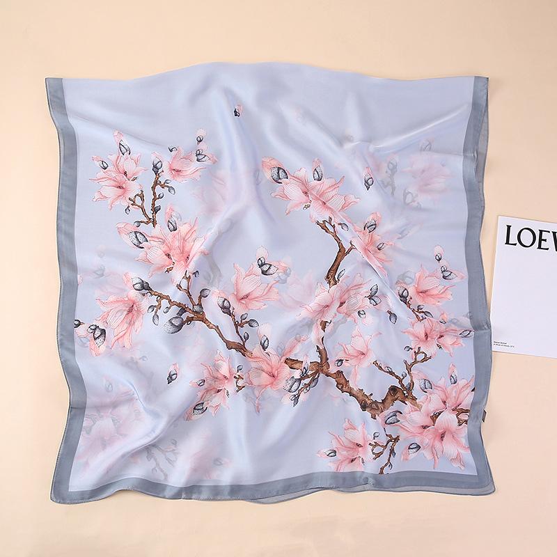 Spring And Summer Satin Long Scarf For Women Sunscreen Shawl Fashionable Beauty Scene Satin Long Scarf Versatile Travel Scarf