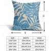 Watercolor Light Blue Palm Leaf Pillow Covers Set of 2 Summer Tropical Leaves Decorative Pillow Cases Linen Square Cushion Cover