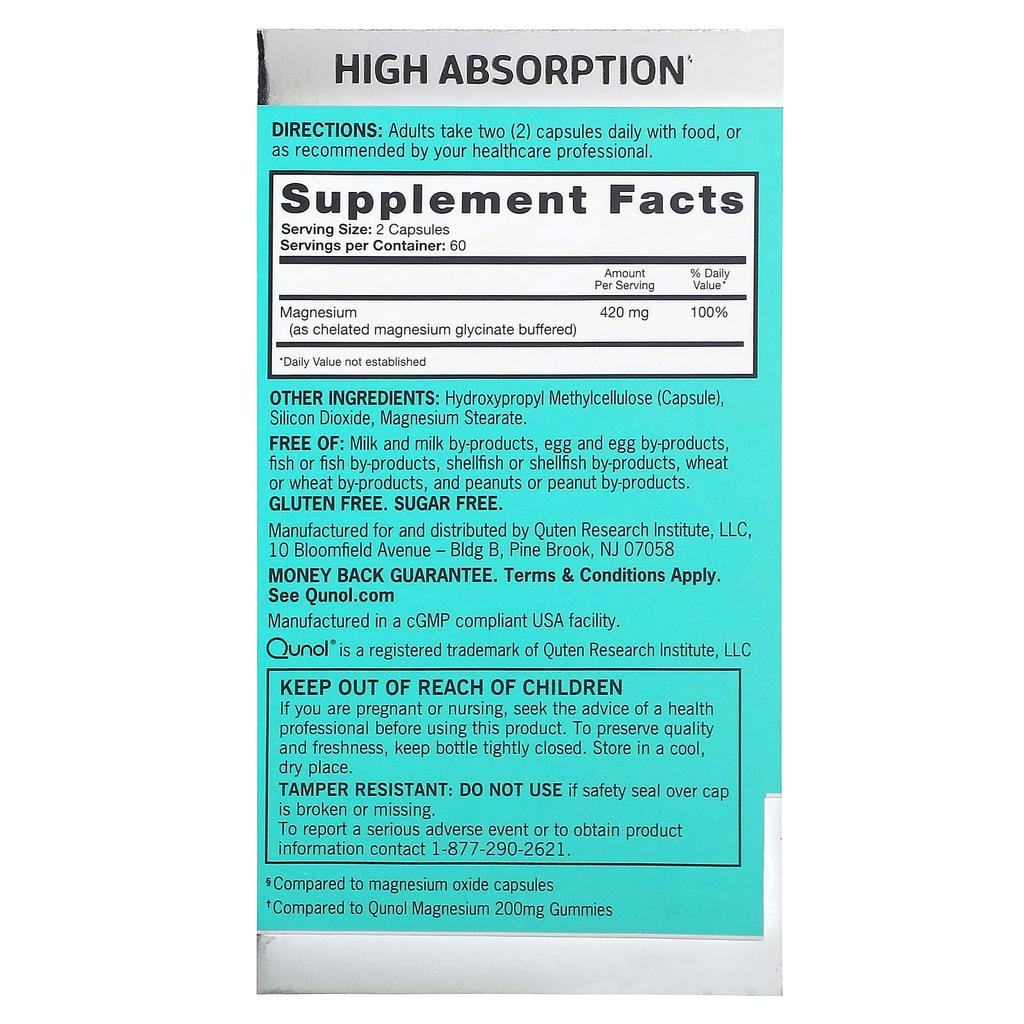 Magnesium, Extra Strength, 120 Capsules (210Mg Per Capsule)